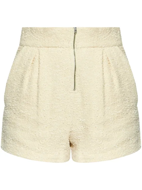 bouclé zip-up shorts