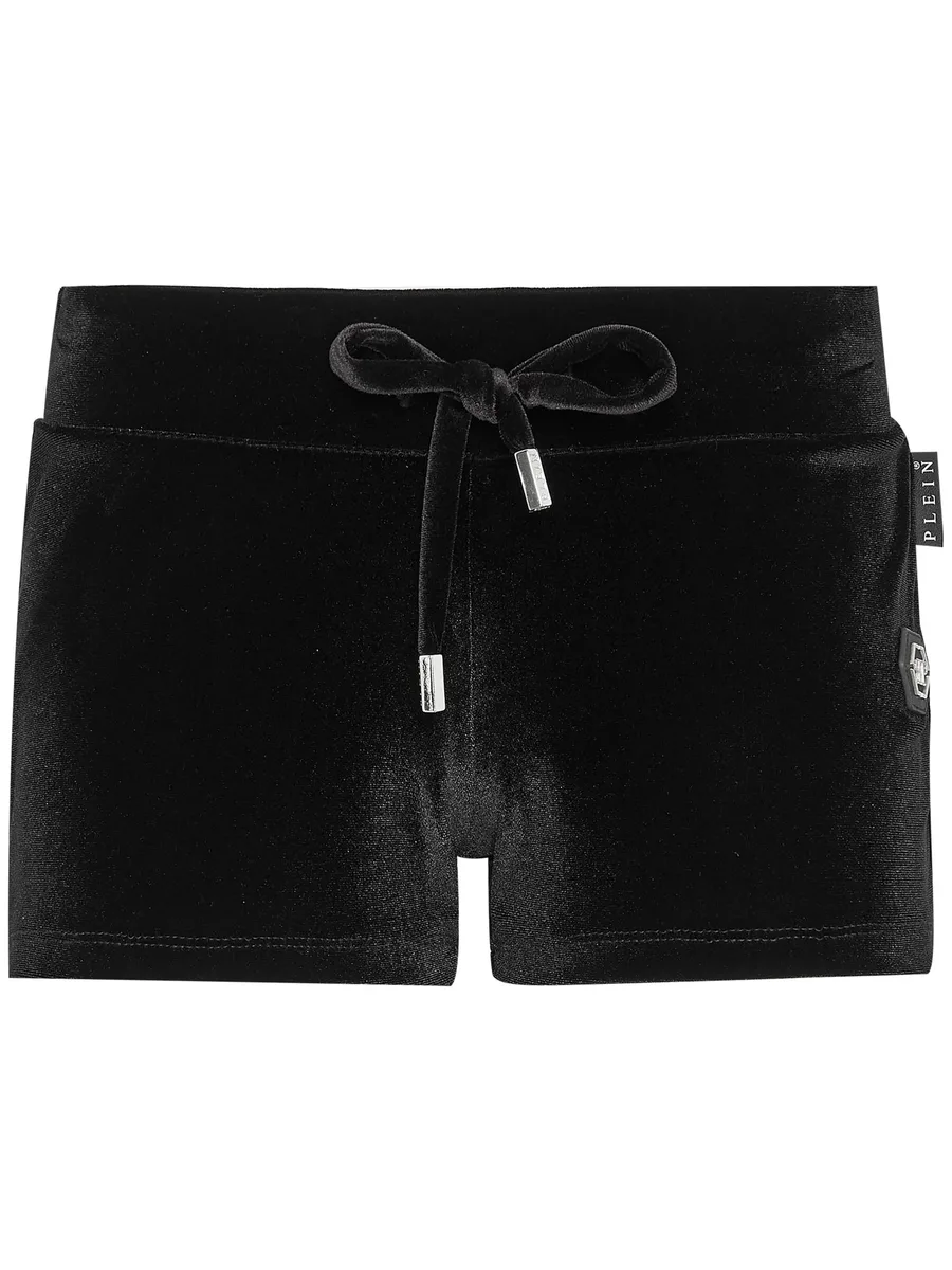 Gothic Plein-print velvet shorts 2