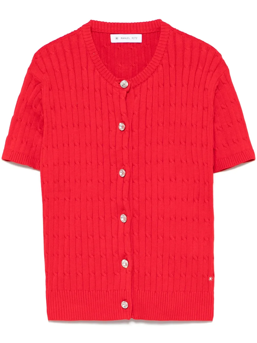 cotton short-sleeve cardigan 2