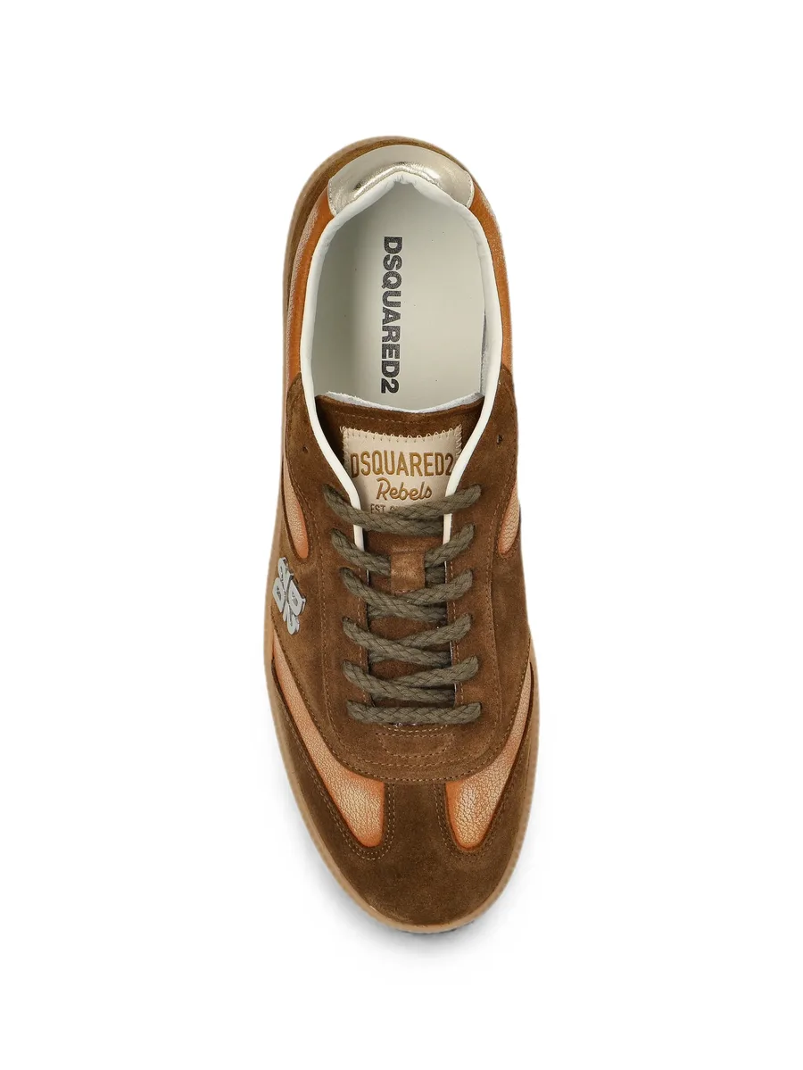 logo-plaque panelled sneakers 6
