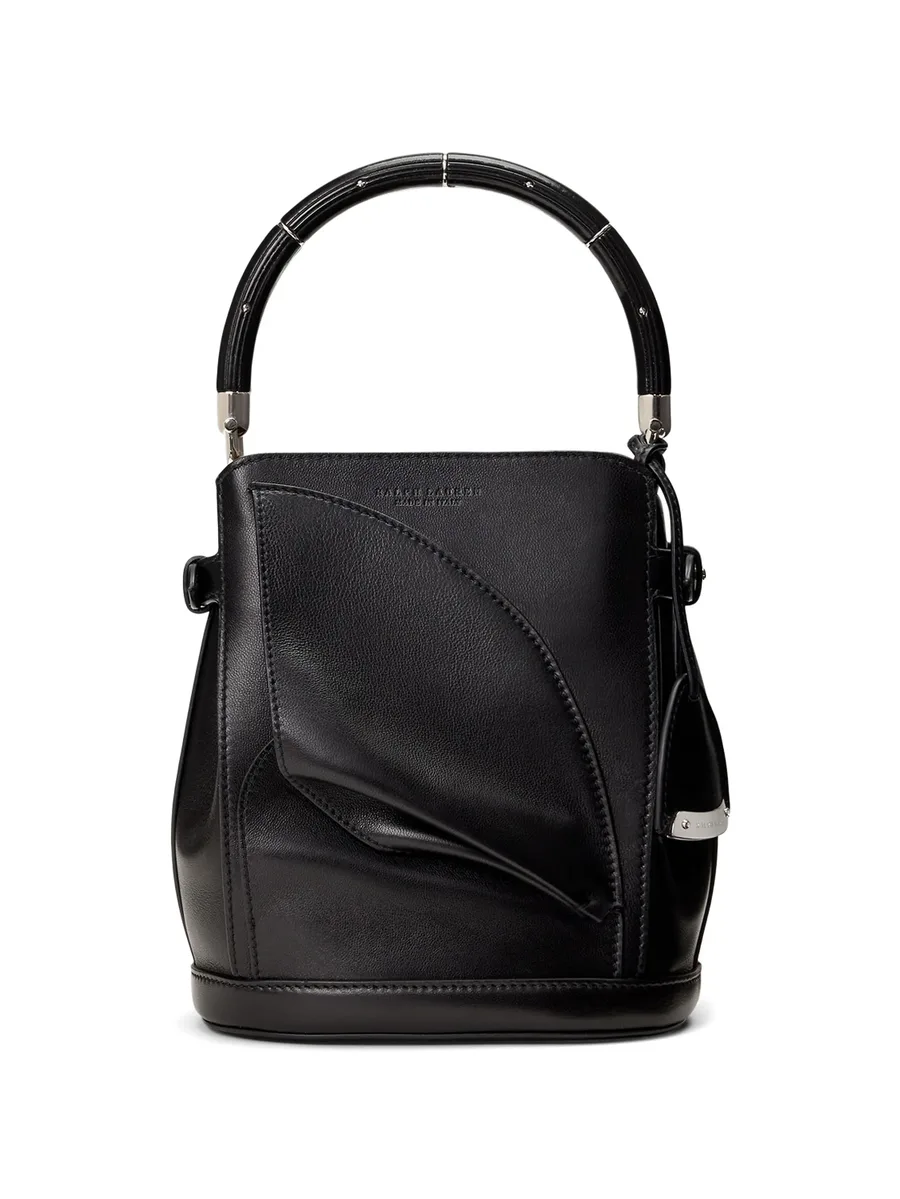pleated leather bucket bag 6