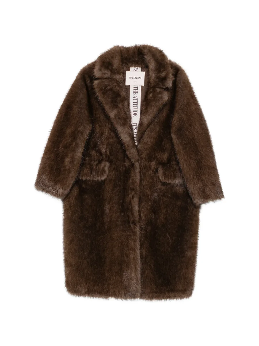 faux-fur notched-lapels coat 2
