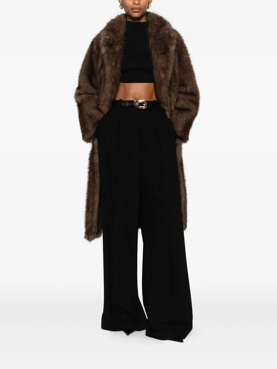 faux-fur notched-lapels coat 3