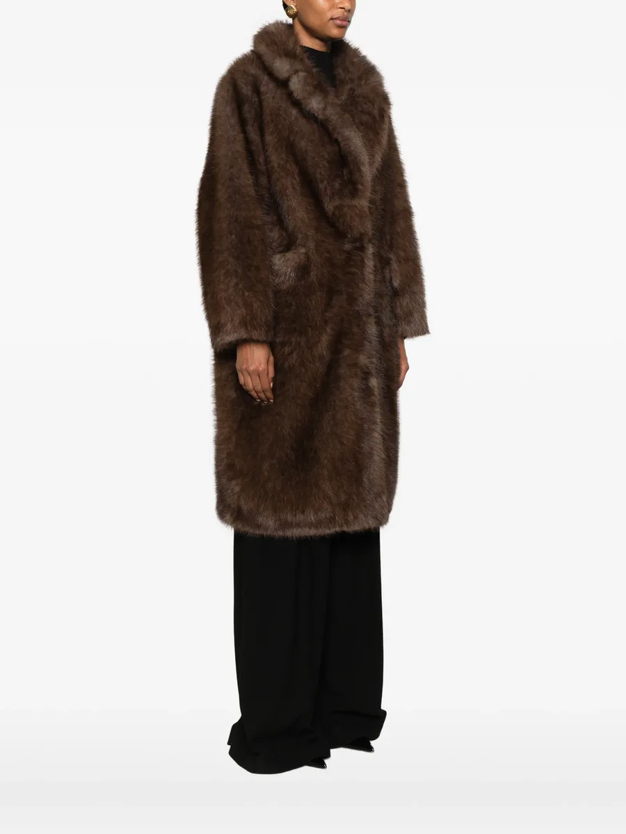 faux-fur notched-lapels coat 5