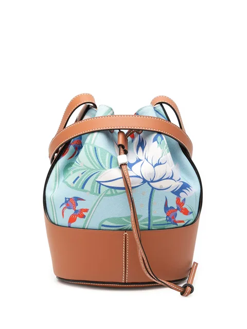 2020 Paulas Ibiza Small Canvas Balloon bucket bag