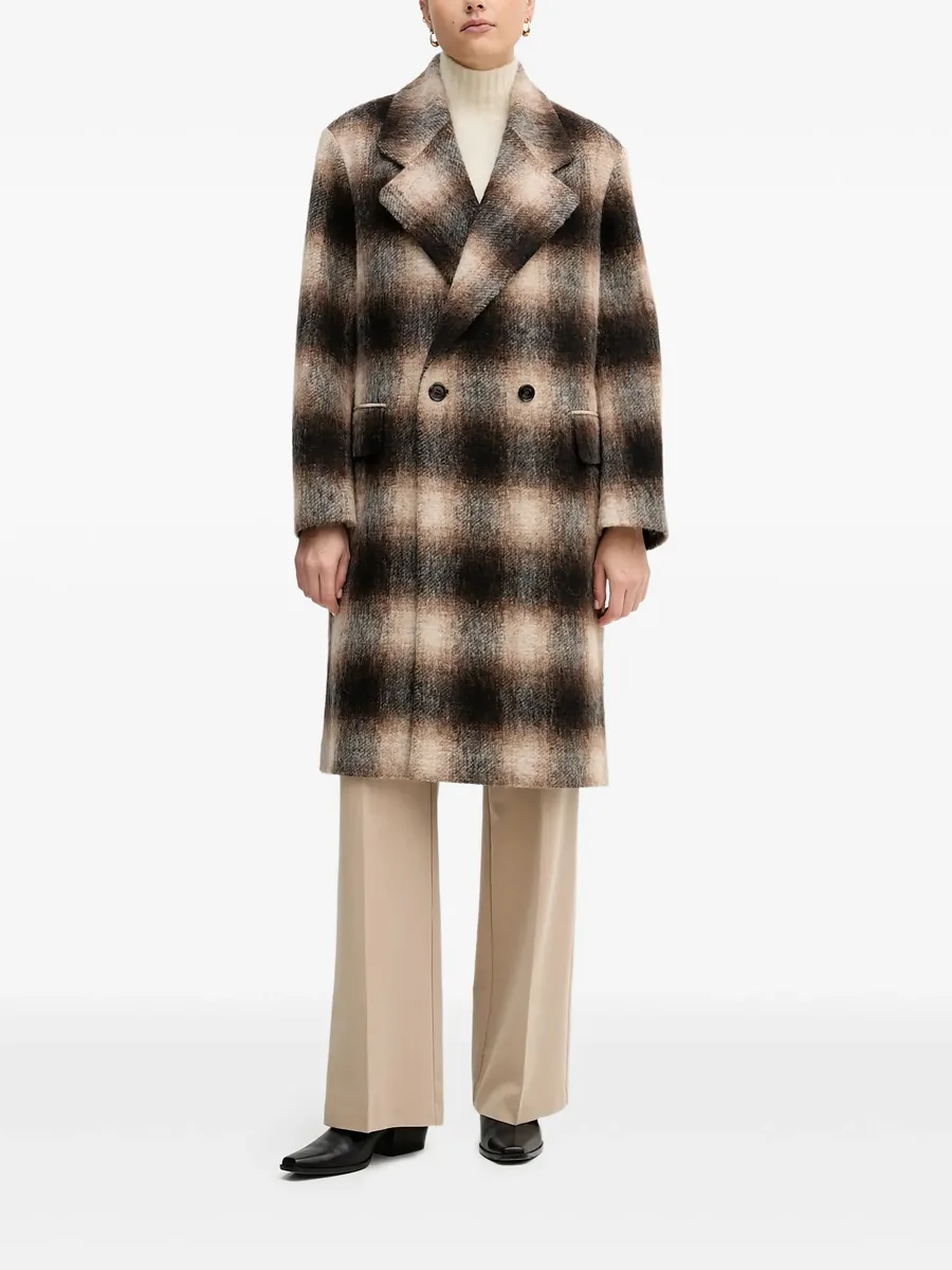 double-breasted checked coat 2
