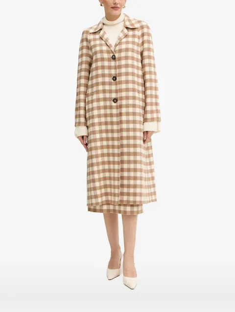 Scuderia checked button-up coat