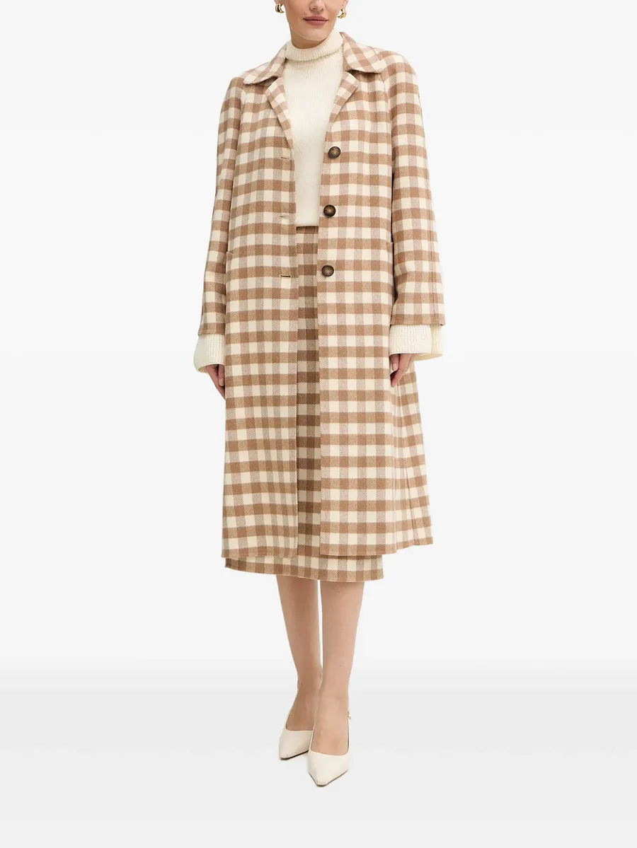 Scuderia checked button-up coat 4