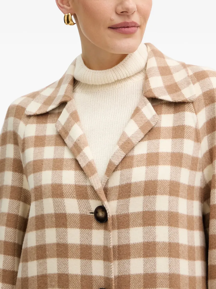 Scuderia checked button-up coat 8