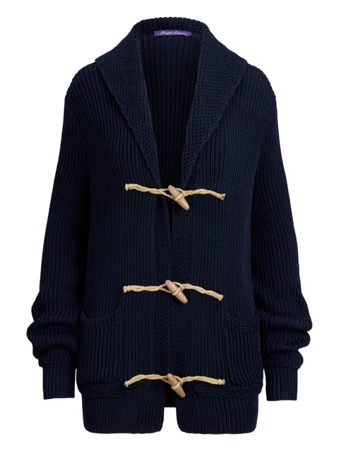 shawl-collar toggle cardigan