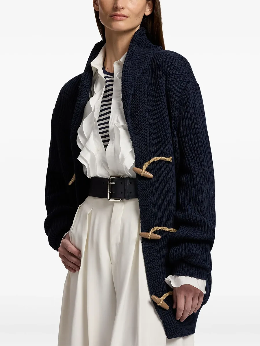shawl-collar toggle cardigan 8