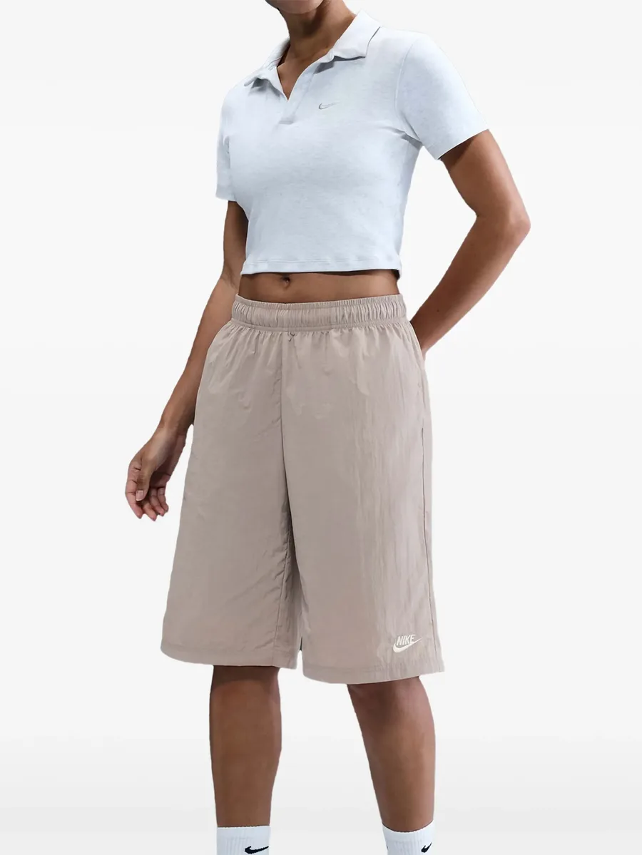 Swoosh-embroidered elastic-waist shorts 3