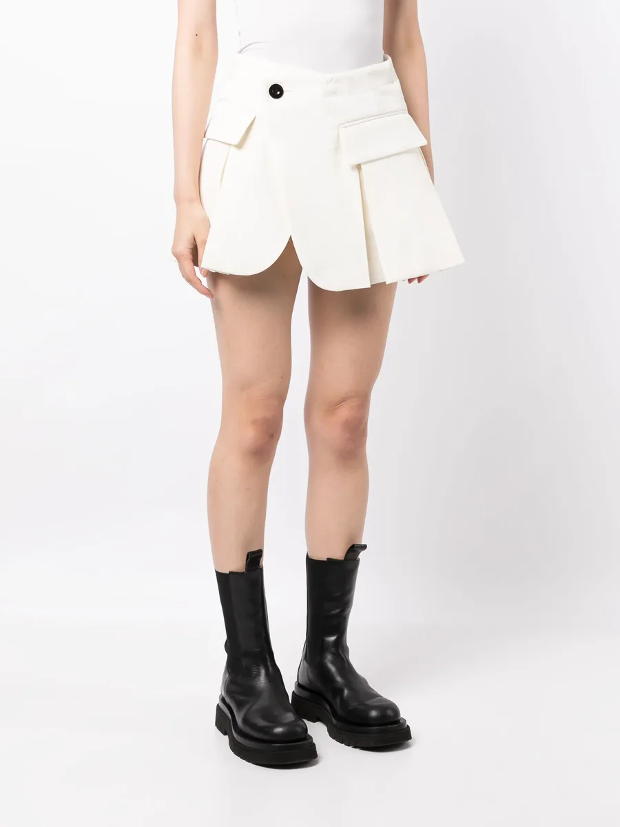 pleated A-line short shorts 6