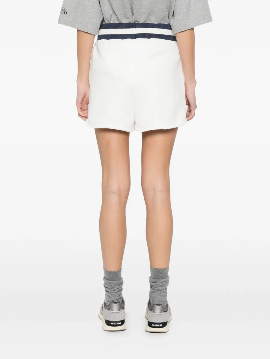 ribbed trim logo shorts 8