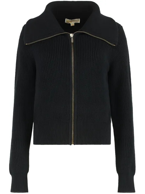 ribbed-knit zipped cardigan