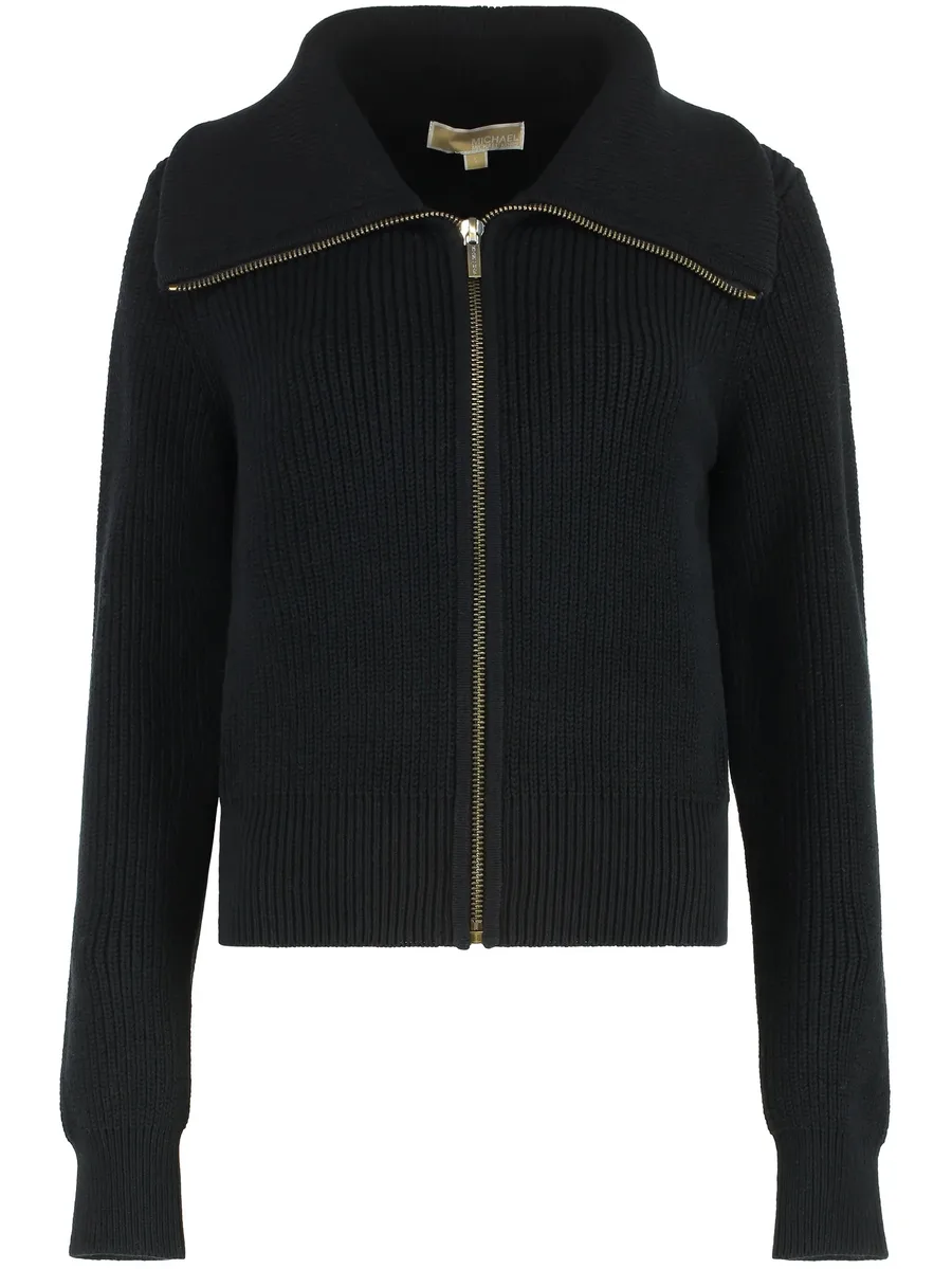 ribbed-knit zipped cardigan 2