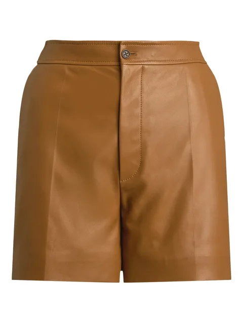 tailored leather shorts