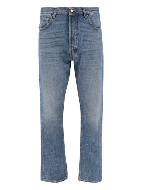washed five-pocket jeans