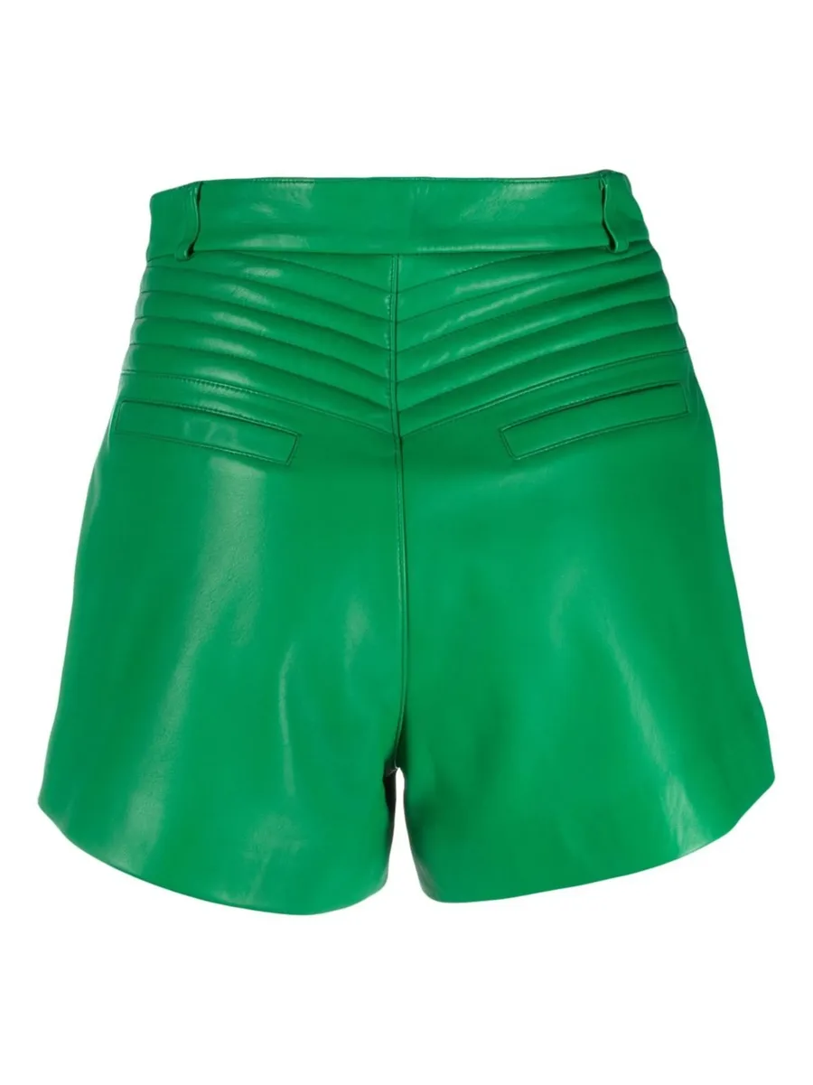 ribbed high-waist leather shorts 4