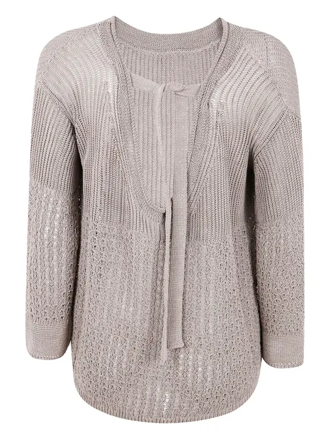 knitted open-back sweater