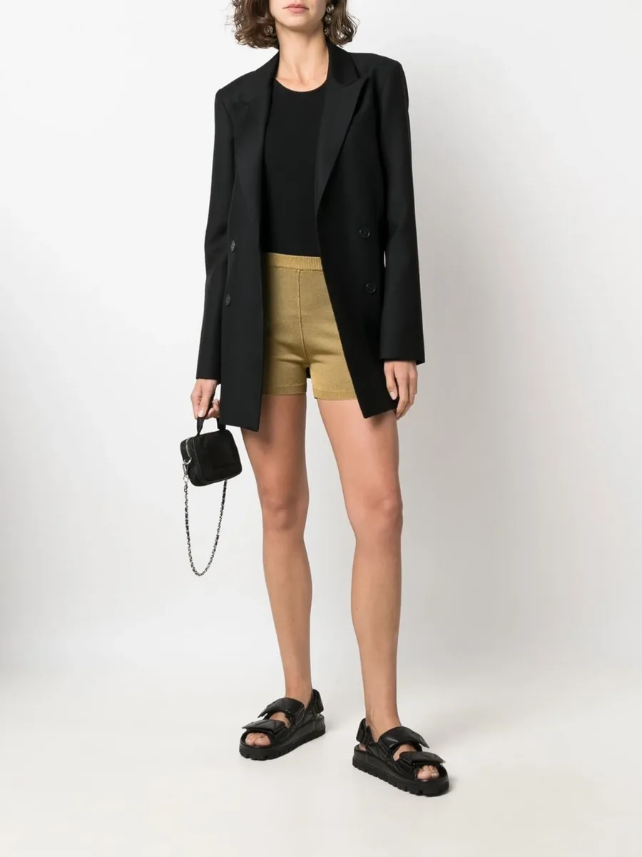 metallic-thread knitted shorts 4