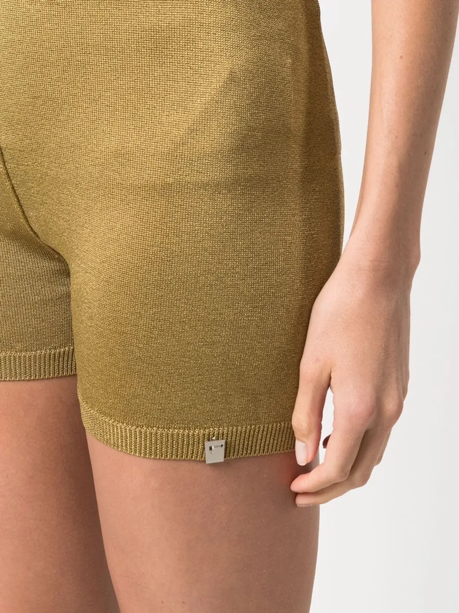 metallic-thread knitted shorts 9