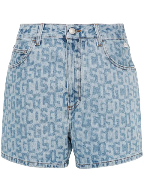 monogram high-rise denim shorts