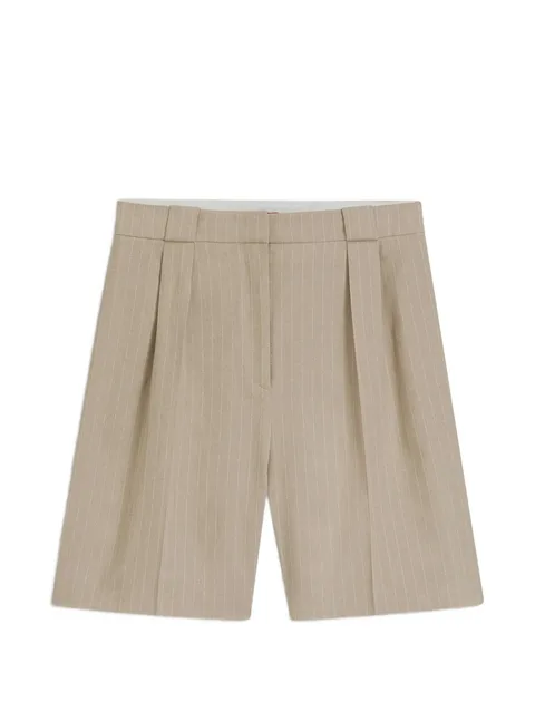 Hamonu pinstripes-pattern pleated shorts