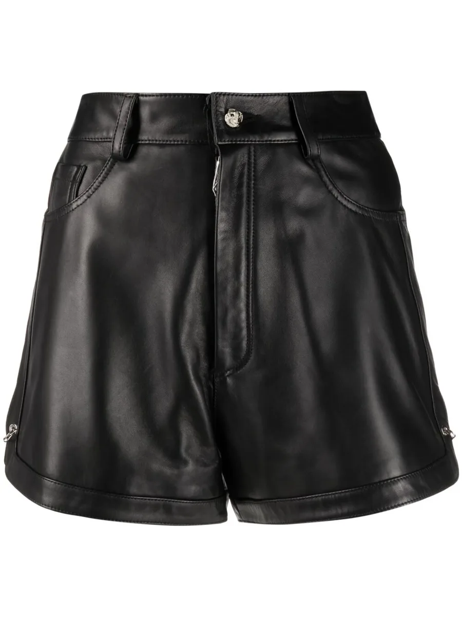 pin-embellished leather shorts 2