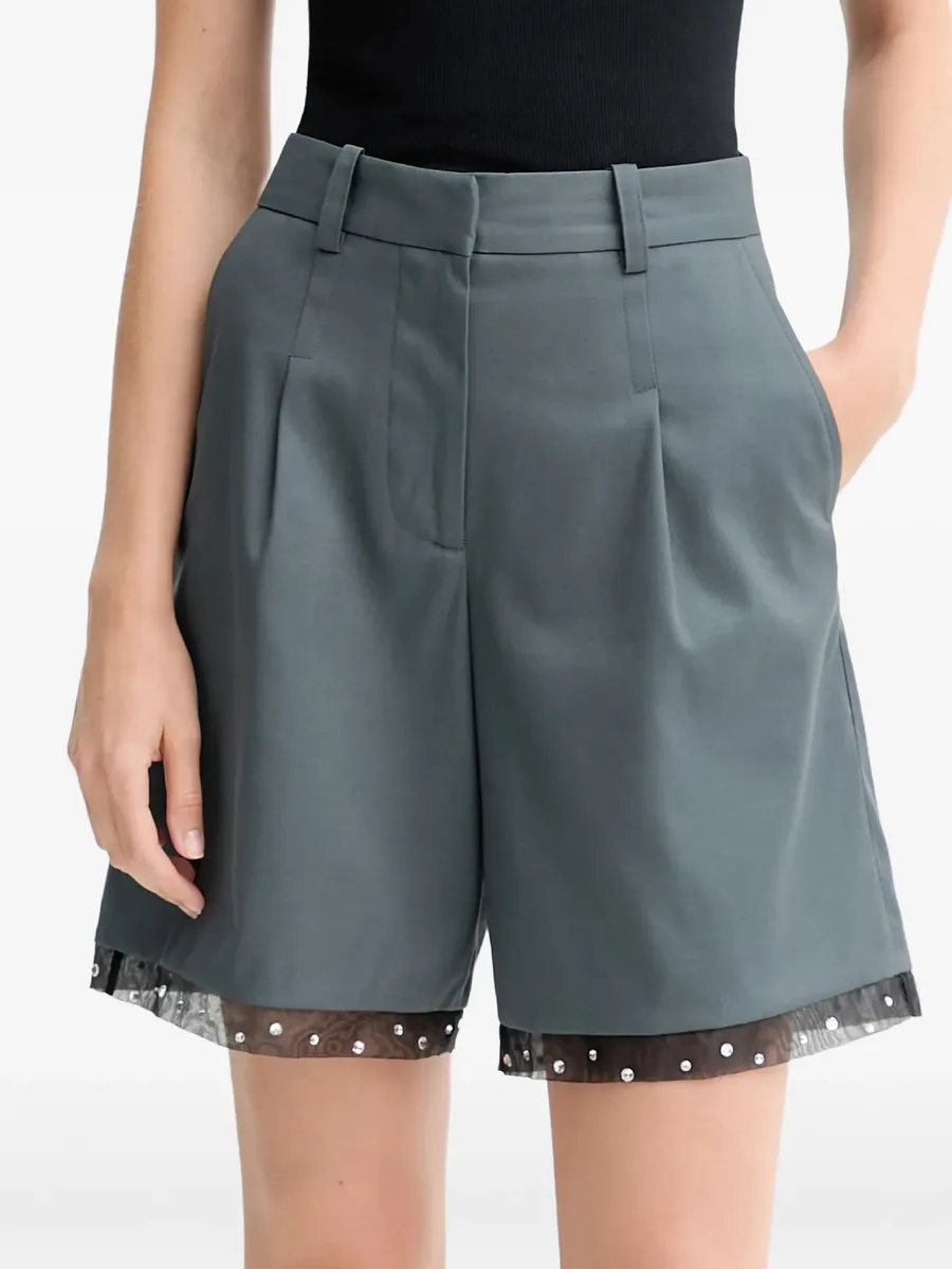 Solenna pleated embellished shorts 1