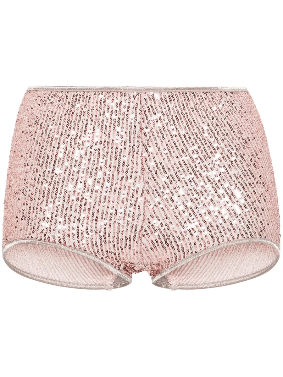 x Lia Aram sequin-embellished shorts 1