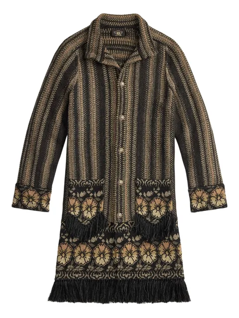 striped fringed coat
