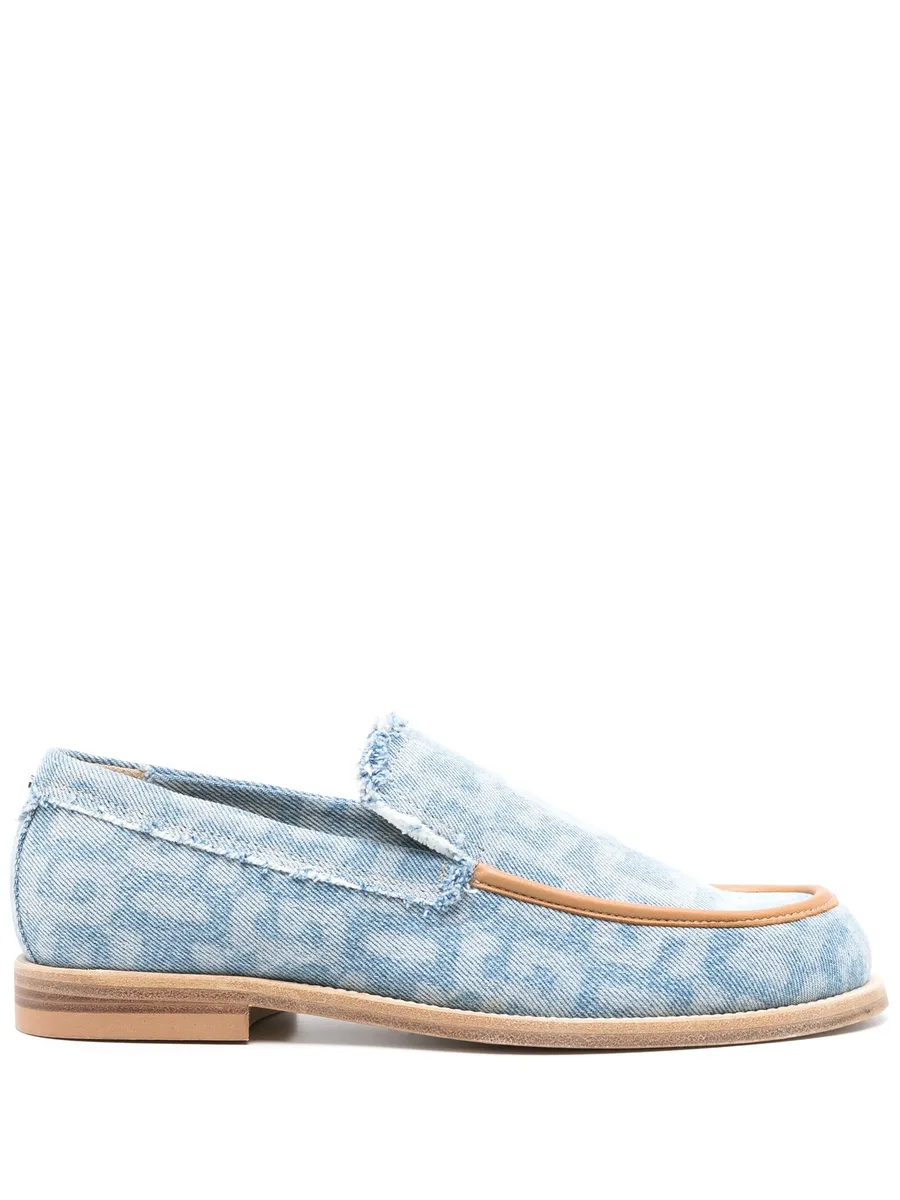 monogram-print denim loafers 2
