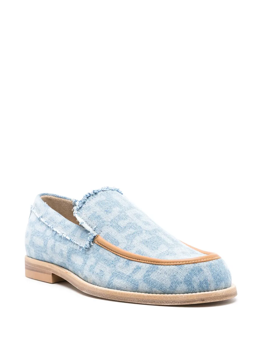 monogram-print denim loafers 4