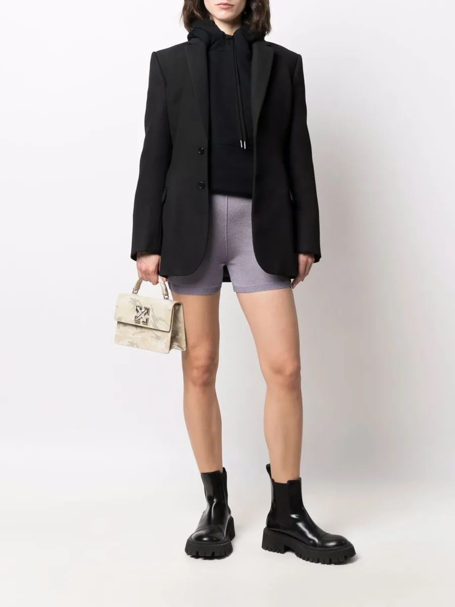 metallic-thread knitted shorts 4