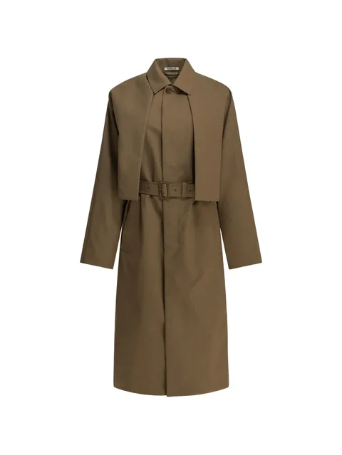belted layered coat