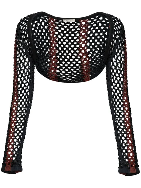Gala crystal-embellished mesh shrug