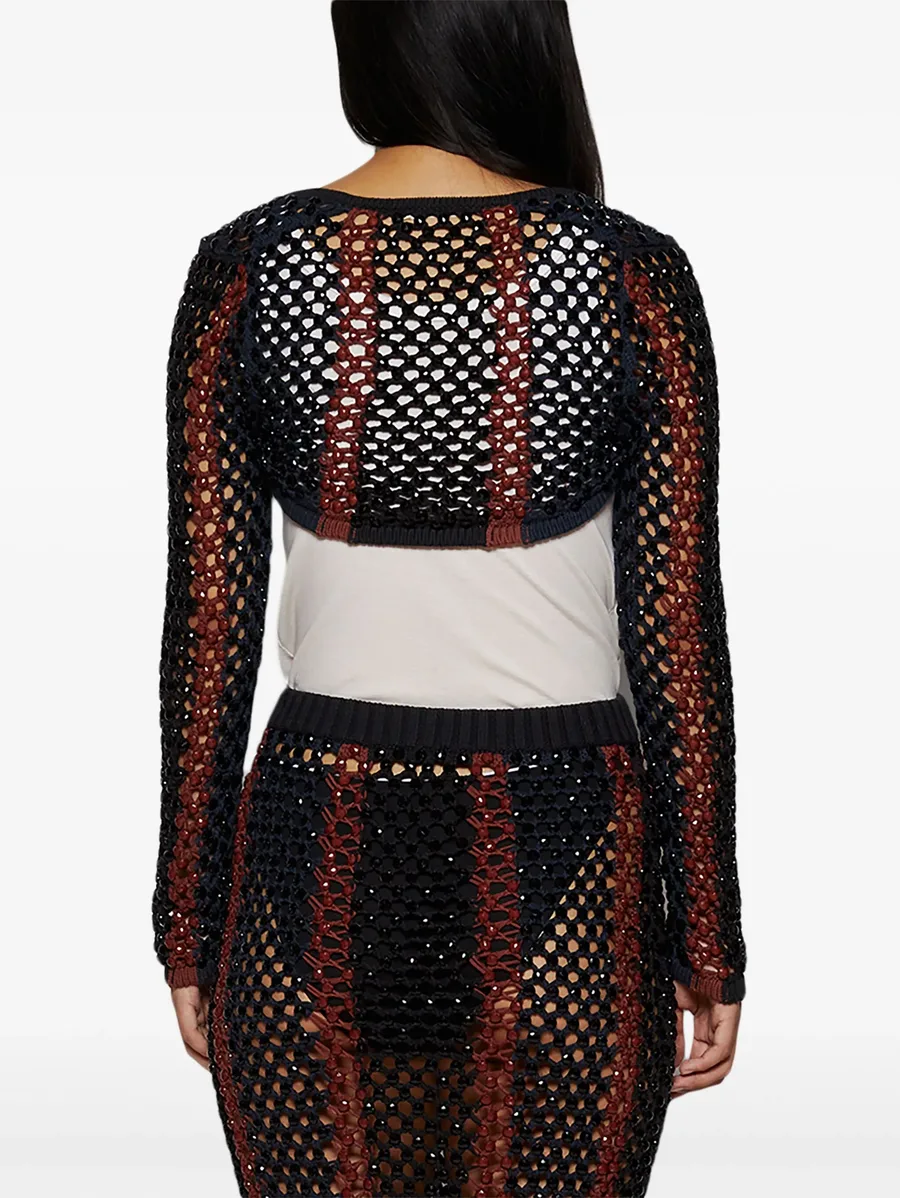 Gala crystal-embellished mesh shrug 9