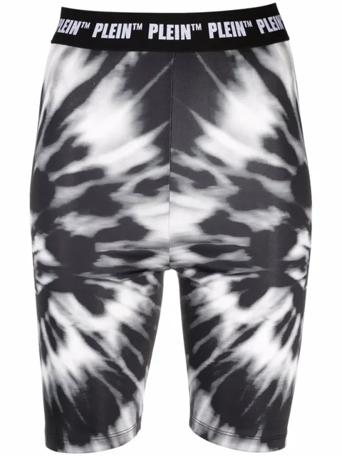 tie dye-print cycling shorts