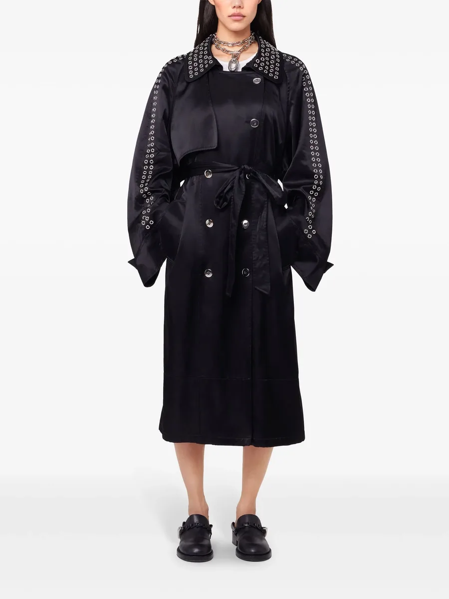 eyelet-detail trench coat 3