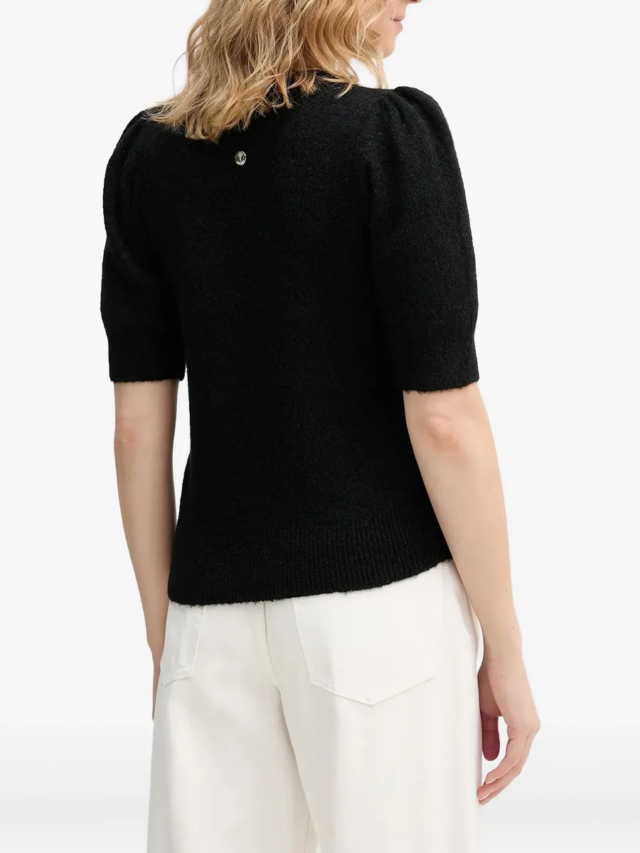 Kylie puff-sleeve round-neck sweater 6