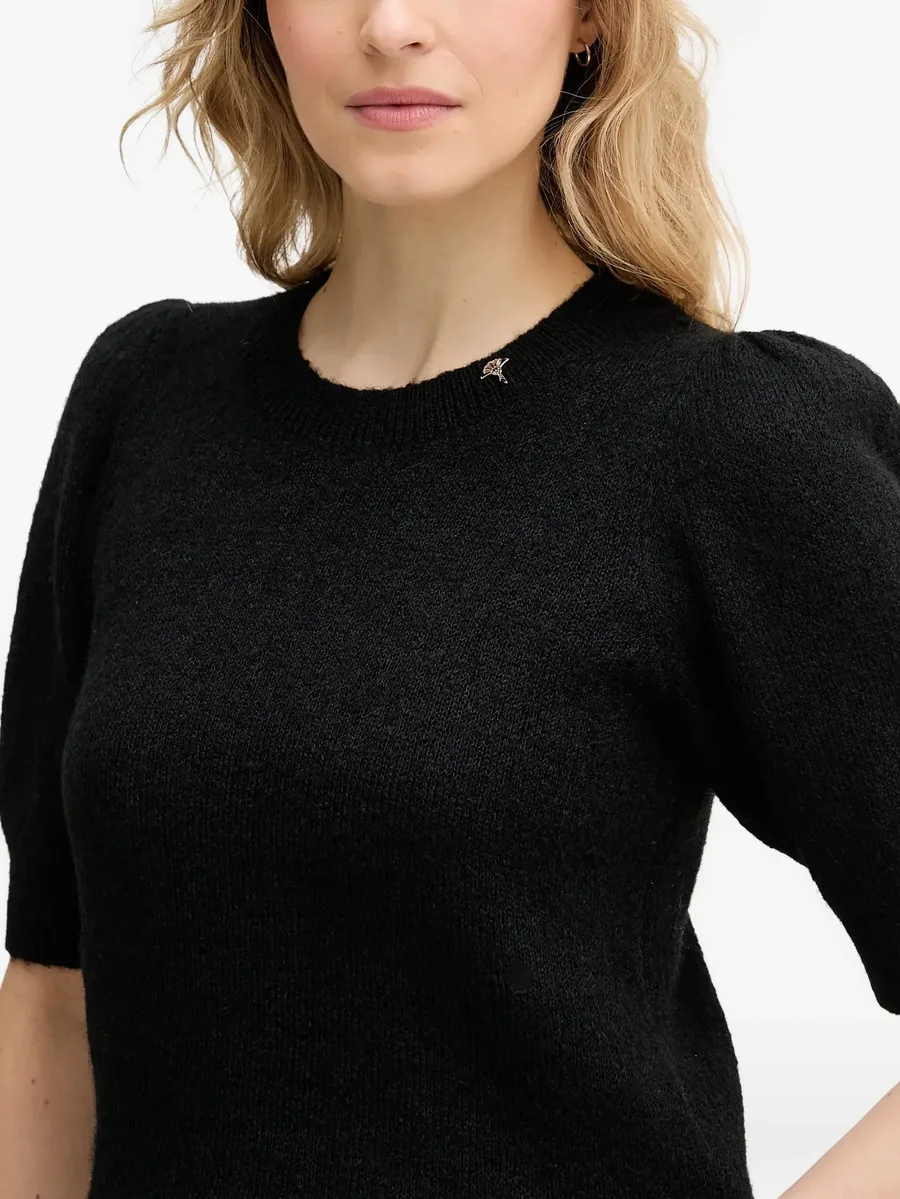 Kylie puff-sleeve round-neck sweater 8