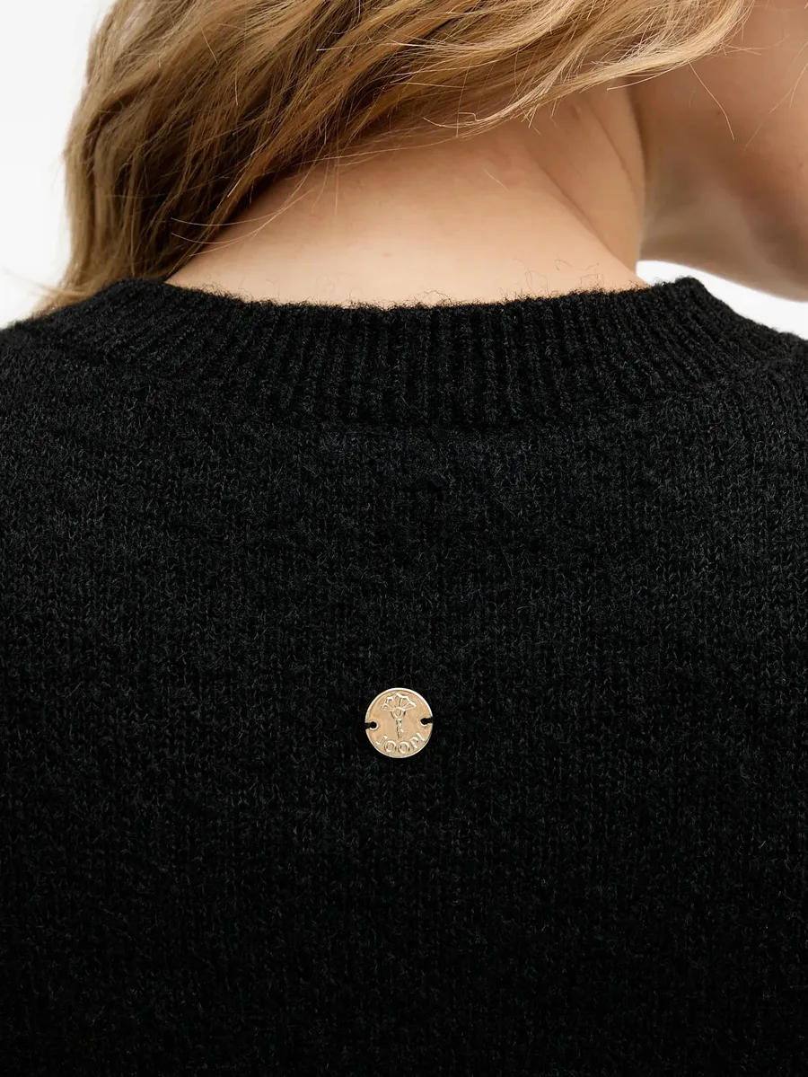 Kylie puff-sleeve round-neck sweater 9