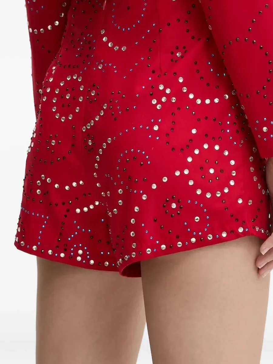 rhinestone straight-hem shorts 6