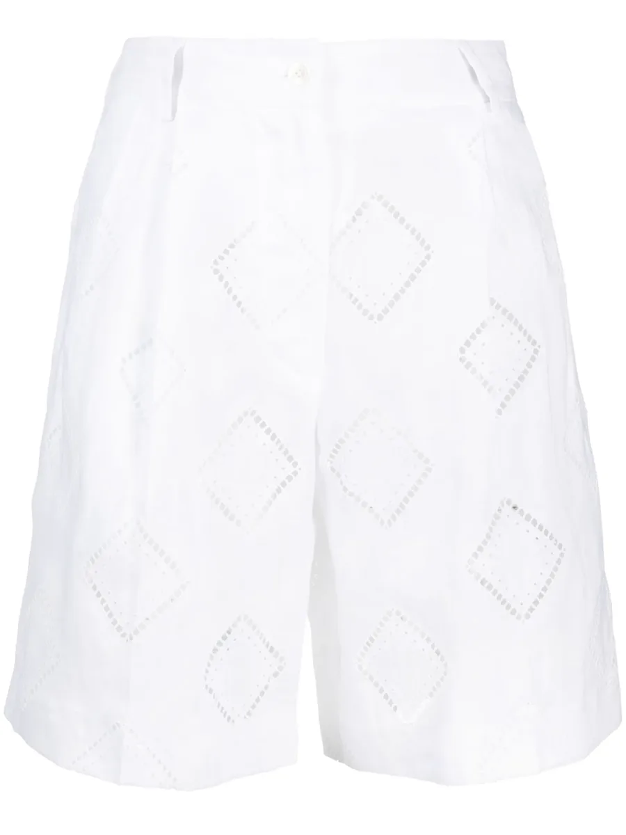 perforated-detailed shorts 1