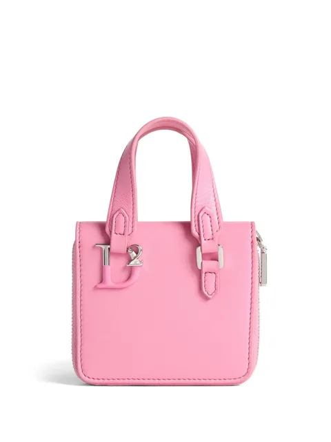 logo-plaque leather purse