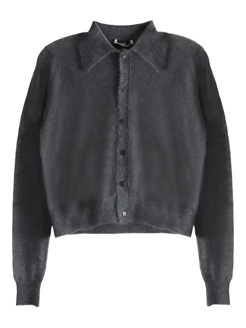 buttoned collared cardigan