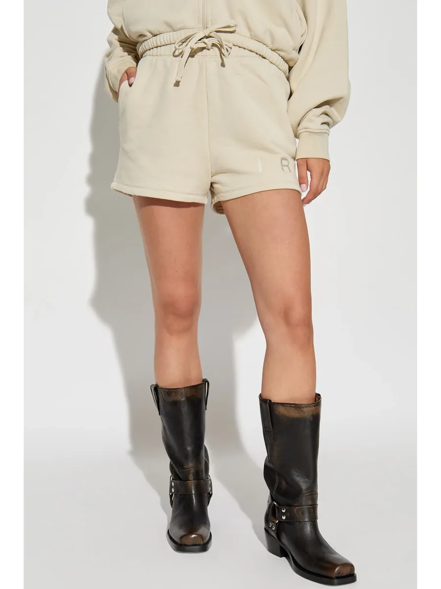 embroidered-logo cotton shorts 6