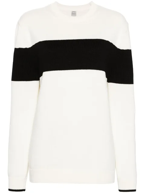 striped crew-neck jumper