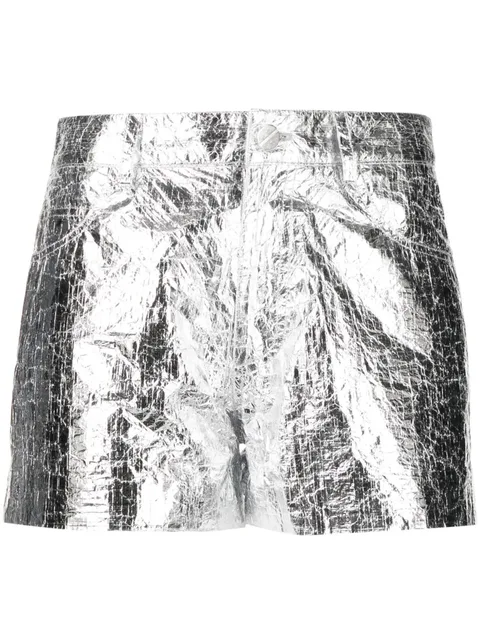 metallic mini shorts